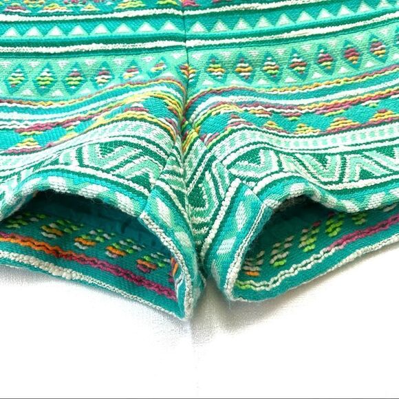 Anthropologie Elevenses Costa Aztec Embroidered shorts 0 Green - Picture 6 of 16